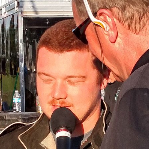 Tanner Mullens is interviewed prior to the races at the 6th Annual Summit Showdown in the Playground at the 81 Speedway in Park City, Kan., on Wednesday, June 7, 2017.